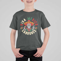 Viva Mexico Cabrones T Shirt For Kid Mexican Skull Christmas - Wonder Print Shop