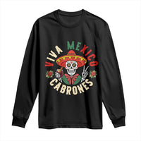 Viva Mexico Cabrones Long Sleeve Shirt Mexican Skull Christmas - Wonder Print Shop