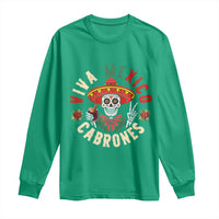 Viva Mexico Cabrones Long Sleeve Shirt Mexican Skull Christmas - Wonder Print Shop