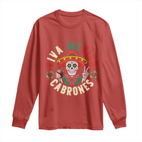 Viva Mexico Cabrones Long Sleeve Shirt Mexican Skull Christmas - Wonder Print Shop