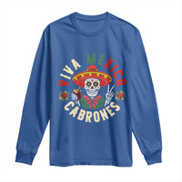 Viva Mexico Cabrones Long Sleeve Shirt Mexican Skull Christmas - Wonder Print Shop