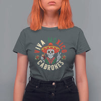 Viva Mexico Cabrones T Shirt For Women Mexican Skull Christmas - Wonder Print Shop