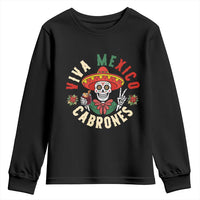 Viva Mexico Cabrones Youth Sweatshirt Mexican Skull Christmas - Wonder Print Shop