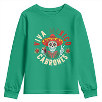 Viva Mexico Cabrones Youth Sweatshirt Mexican Skull Christmas - Wonder Print Shop