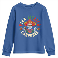 Viva Mexico Cabrones Youth Sweatshirt Mexican Skull Christmas - Wonder Print Shop
