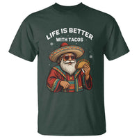 Funny Santa Taco Mexican T Shirt Life Is Better With Tacos - Wonder Print Shop
