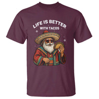 Funny Santa Taco Mexican T Shirt Life Is Better With Tacos - Wonder Print Shop