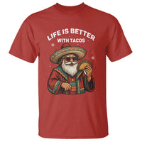 Funny Santa Taco Mexican T Shirt Life Is Better With Tacos - Wonder Print Shop