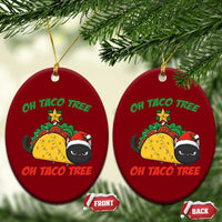 Funny Taco Cat Tree Christmas Ceramic Ornament - Wonder Print Shop