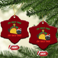 Funny Taco Cat Tree Christmas Ceramic Ornament - Wonder Print Shop