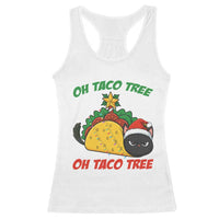 Funny Taco Cat Tree Christmas Racerback Tank Top - Wonder Print Shop