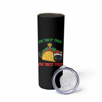 Funny Taco Cat Tree Christmas Skinny Tumbler - Wonder Print Shop