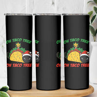 Funny Taco Cat Tree Christmas Skinny Tumbler - Wonder Print Shop