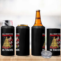 Funny Santa Taco 4 in 1 Can Cooler Tumbler All I Want For Christmas Is Taco - Wonder Print Shop