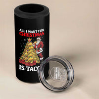 Funny Santa Taco 4 in 1 Can Cooler Tumbler All I Want For Christmas Is Taco - Wonder Print Shop