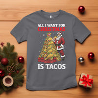 Funny Santa Taco T Shirt All I Want For Christmas Is Taco - Wonder Print Shop