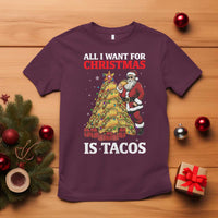 Funny Santa Taco T Shirt All I Want For Christmas Is Taco - Wonder Print Shop