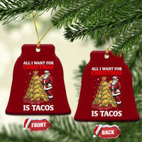 Funny Santa Taco Ceramic Ornament All I Want For Xmas Is Taco - Wonder Print Shop