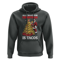 Funny Santa Taco Hoodie All I Want For Christmas Is Taco - Wonder Print Shop
