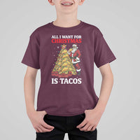 Funny Santa Taco T Shirt For Kid All I Want For Christmas Is Taco - Wonder Print Shop