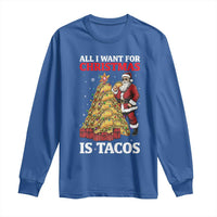 Funny Santa Taco Long Sleeve Shirt All I Want For Christmas Is Taco - Wonder Print Shop