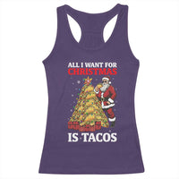 Funny Santa Taco Racerback Tank Top All I Want For Christmas Is Taco - Wonder Print Shop