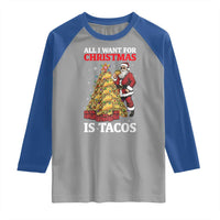 Funny Santa Taco Raglan Shirt All I Want For Christmas Is Taco - Wonder Print Shop