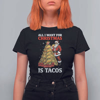 Funny Santa Taco T Shirt For Women All I Want For Christmas Is Taco - Wonder Print Shop