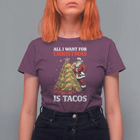 Funny Santa Taco T Shirt For Women All I Want For Christmas Is Taco - Wonder Print Shop