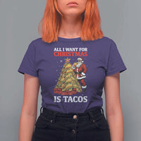 Funny Santa Taco T Shirt For Women All I Want For Christmas Is Taco - Wonder Print Shop