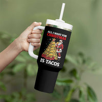 Funny Santa Taco Tumbler With Handle All I Want For Christmas Is Taco - Wonder Print Shop