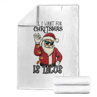 Funny Santa Taco Christmas Throw Blanket All I Want For Christmas Is Taco - Wonder Print Shop