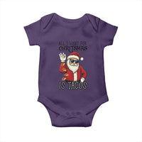 Funny Santa Taco Christmas Baby Onesie All I Want For Christmas Is Taco - Wonder Print Shop