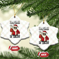 Funny Santa Taco Xmas Ceramic Ornament All I Want For Xmas Is Taco - Wonder Print Shop