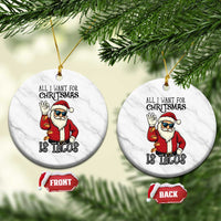 Funny Santa Taco Xmas Ceramic Ornament All I Want For Xmas Is Taco - Wonder Print Shop