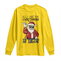 Funny Santa Taco Christmas Long Sleeve Shirt All I Want For Christmas Is Taco - Wonder Print Shop