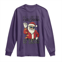 Funny Santa Taco Christmas Long Sleeve Shirt All I Want For Christmas Is Taco - Wonder Print Shop