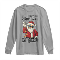 Funny Santa Taco Christmas Long Sleeve Shirt All I Want For Christmas Is Taco - Wonder Print Shop