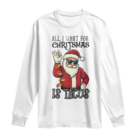Funny Santa Taco Christmas Long Sleeve Shirt All I Want For Christmas Is Taco - Wonder Print Shop