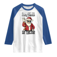 Funny Santa Taco Christmas Raglan Shirt All I Want For Christmas Is Taco - Wonder Print Shop