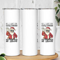 Funny Santa Taco Christmas Skinny Tumbler All I Want For Christmas Is Taco - Wonder Print Shop