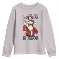 Funny Santa Taco Christmas Youth Sweatshirt All I Want For Christmas Is Taco - Wonder Print Shop