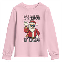 Funny Santa Taco Christmas Youth Sweatshirt All I Want For Christmas Is Taco - Wonder Print Shop