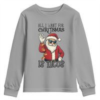 Funny Santa Taco Christmas Youth Sweatshirt All I Want For Christmas Is Taco - Wonder Print Shop