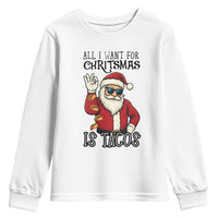 Funny Santa Taco Christmas Youth Sweatshirt All I Want For Christmas Is Taco - Wonder Print Shop