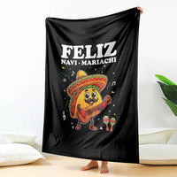 Funny Taco Mexican Christmas Throw Blanket Feliz Navi Mariachi - Wonder Print Shop