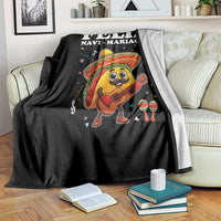 Funny Taco Mexican Christmas Throw Blanket Feliz Navi Mariachi - Wonder Print Shop