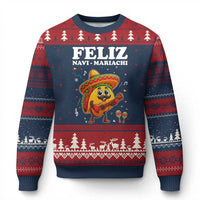 Funny Taco Mexican Xmas Ugly Christmas Sweater Feliz Navi Mariachi - Wonder Print Shop
