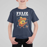 Funny Taco Mexican Christmas T Shirt For Kid Feliz Navi Mariachi - Wonder Print Shop