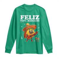 Funny Taco Mexican Christmas Long Sleeve Shirt Feliz Navi Mariachi - Wonder Print Shop
